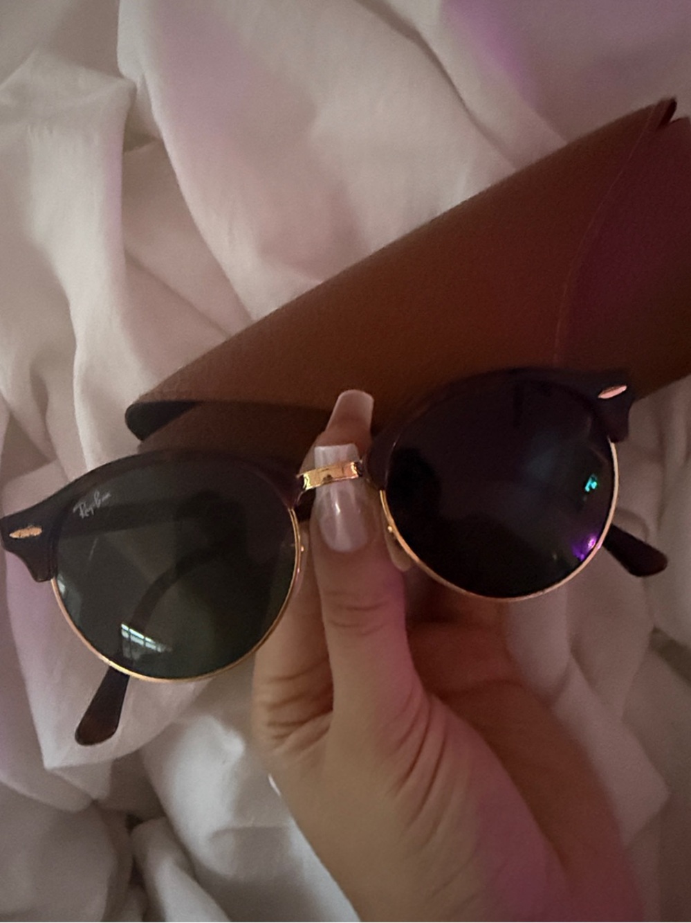 Ray-Ban Black and Gold Round Clubmaster Sunglasses